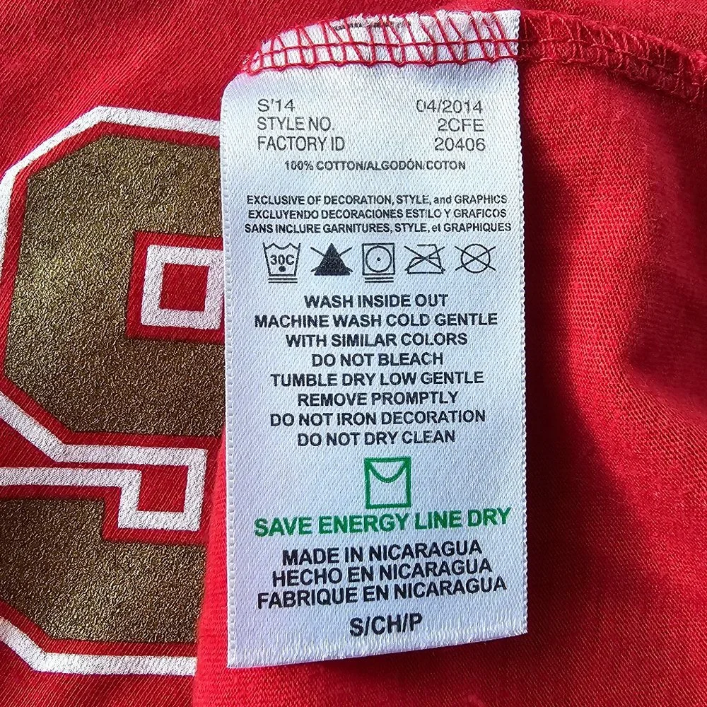 Majestic San Francisco 49ers V-Neck T-Shirt | EUC | Small | Red White Gold Black - Picture 6 of 7